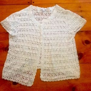 White crocheted sweeter vest